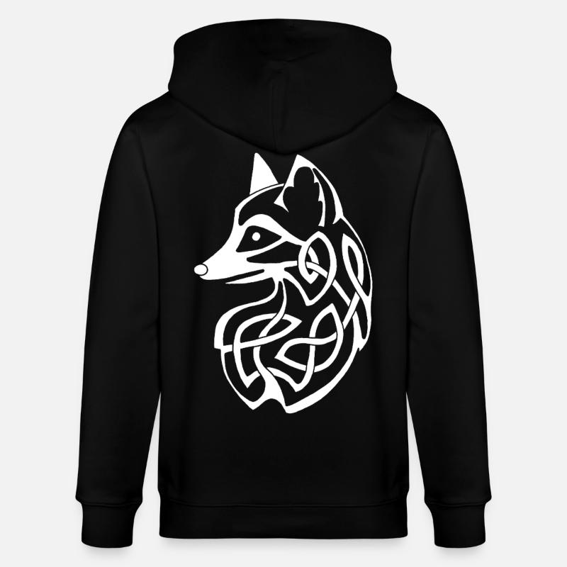 Renard celte blanc - Veste à capuche bio CULTIVATOR Stanley/Stella Unisexe - noir