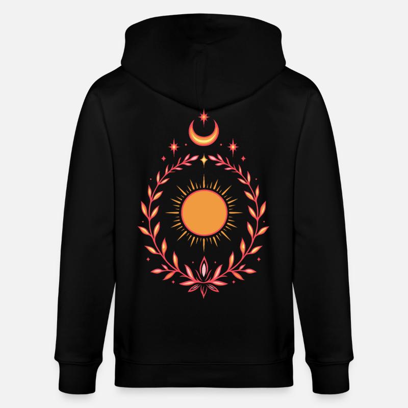 Soleil d’été – Boho Litha Design - Veste à capuche bio CULTIVATOR Stanley/Stella Unisexe - noir