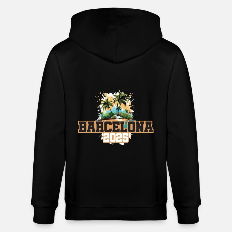 Palmiers de Barcelone 2025 - Veste à capuche bio CULTIVATOR Stanley/Stella Unisexe - noir