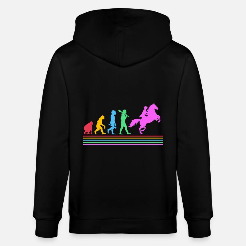 Horse Racing Evolution - Stanley/Stella CULTIVATOR  Unisex Organic Hooded Jacket - black