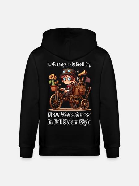 First Steampunk School Day - Stanley/Stella CULTIVATOR Unisex Organic Hooded Jacket - black