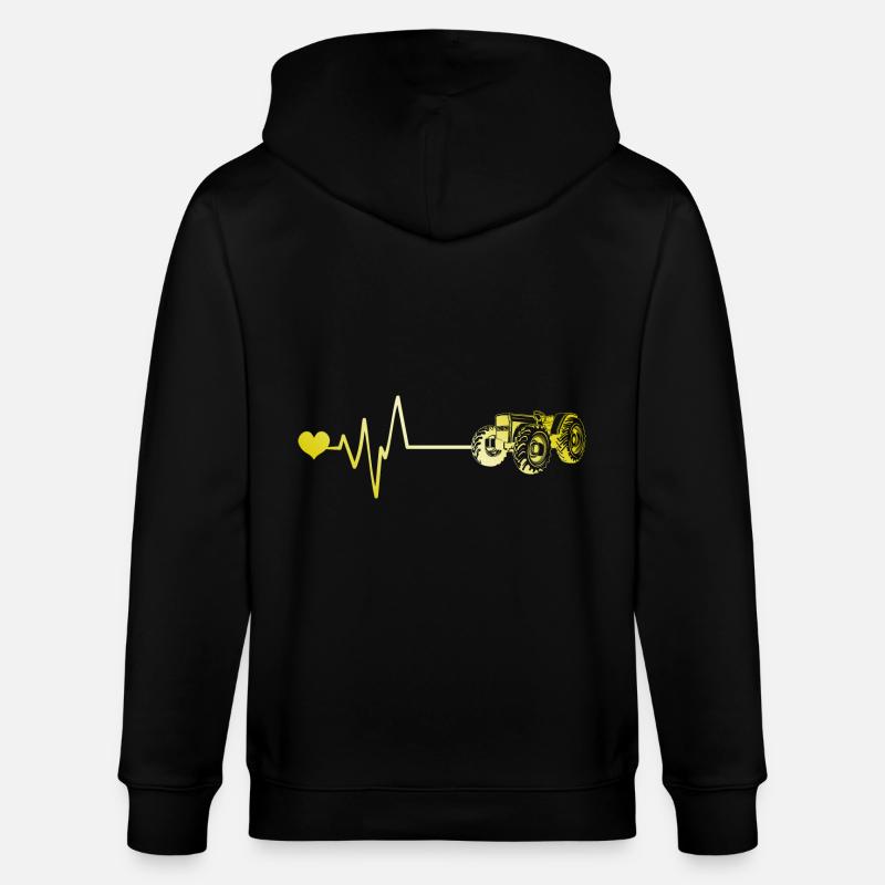 Traktor Puls Herz Liebe - Stanley/Stella Unisex Bio-Kapuzenjacke CULTIVATOR  - Schwarz