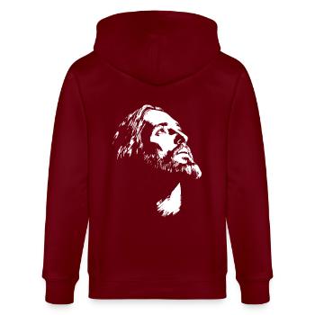 Jésus-Christ Dieu Religion chrétienne - Veste à capuche bio CULTIVATOR Stanley/Stella Unisexe - bordeaux - Dos - Anna (173cm)