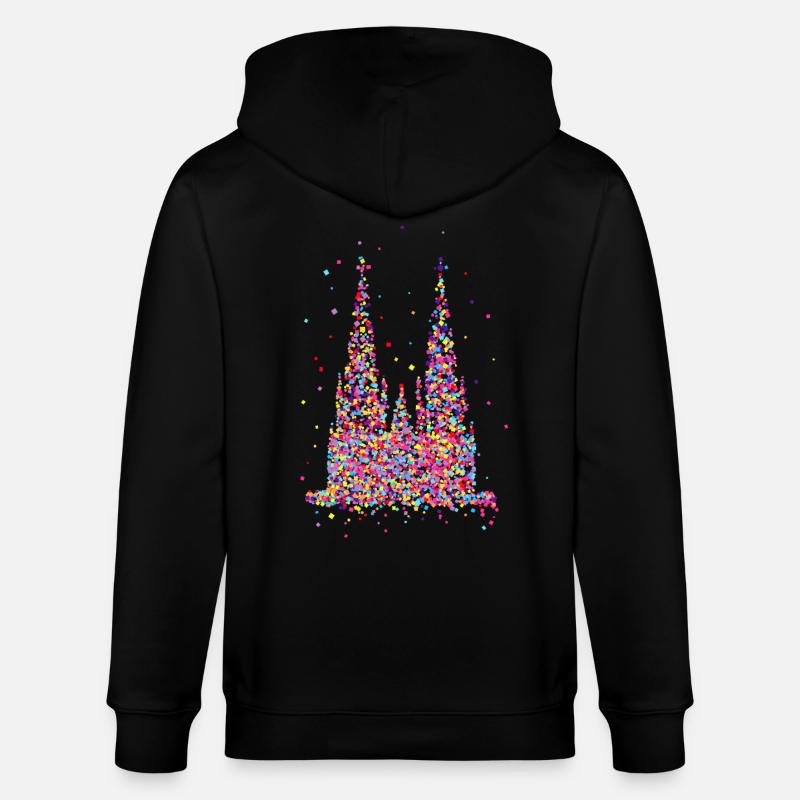 Cathédrale de Cologne, confettis - Veste à capuche bio CULTIVATOR Stanley/Stella Unisexe - noir