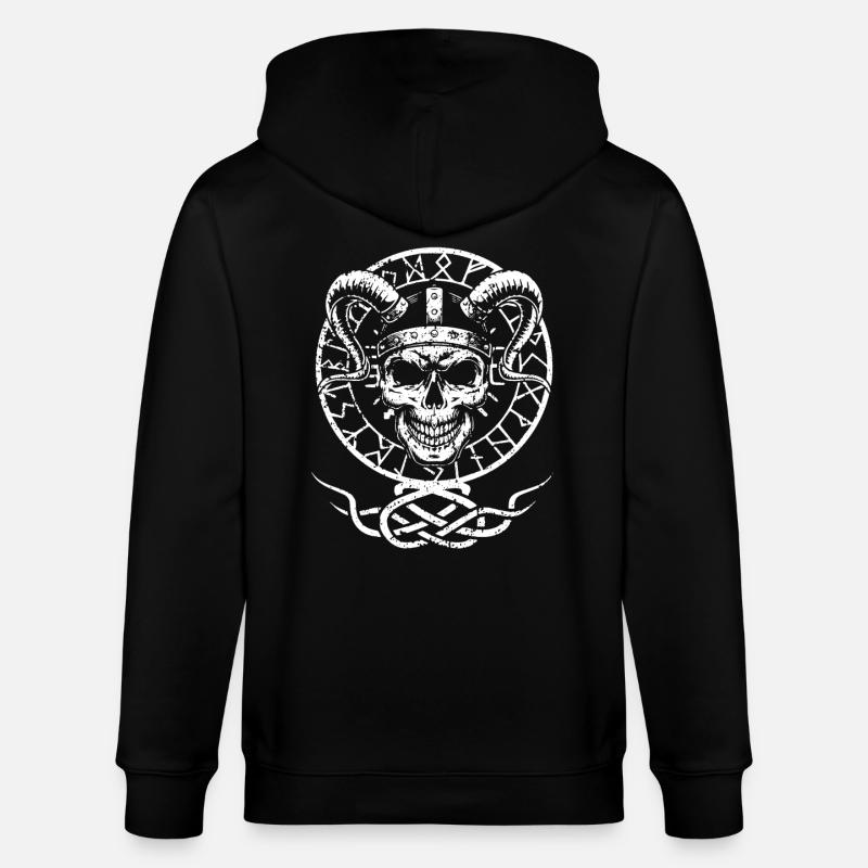 Occlusism Viking Skull Celtic Germanic - Stanley/Stella CULTIVATOR  Unisex Organic Hooded Jacket - black