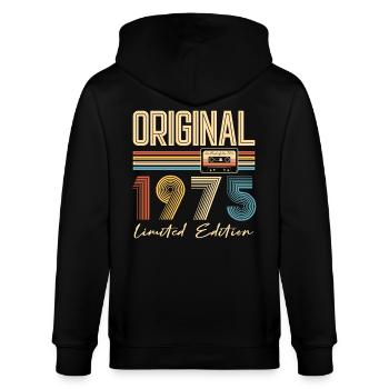50th Birthday Original 1975 50 Years Old Gift - Stanley/Stella CULTIVATOR  Unisex Organic Hooded Jacket - black - Back - Anna (173cm)