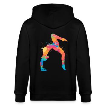 Turnerin Gymnastik Handstand Mädchen Damen Turnen - Stanley/Stella Unisex Bio-Kapuzenjacke CULTIVATOR  - Schwarz - Hinten - Anna (173cm)