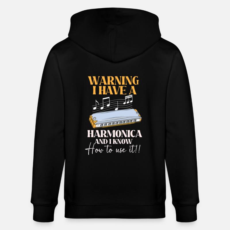 Harmonica - Veste à capuche bio CULTIVATOR Stanley/Stella Unisexe - noir