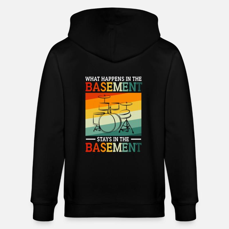 Drummer Drum Drumsticks - Stanley/Stella CULTIVATOR  Unisex Organic Hooded Jacket - black