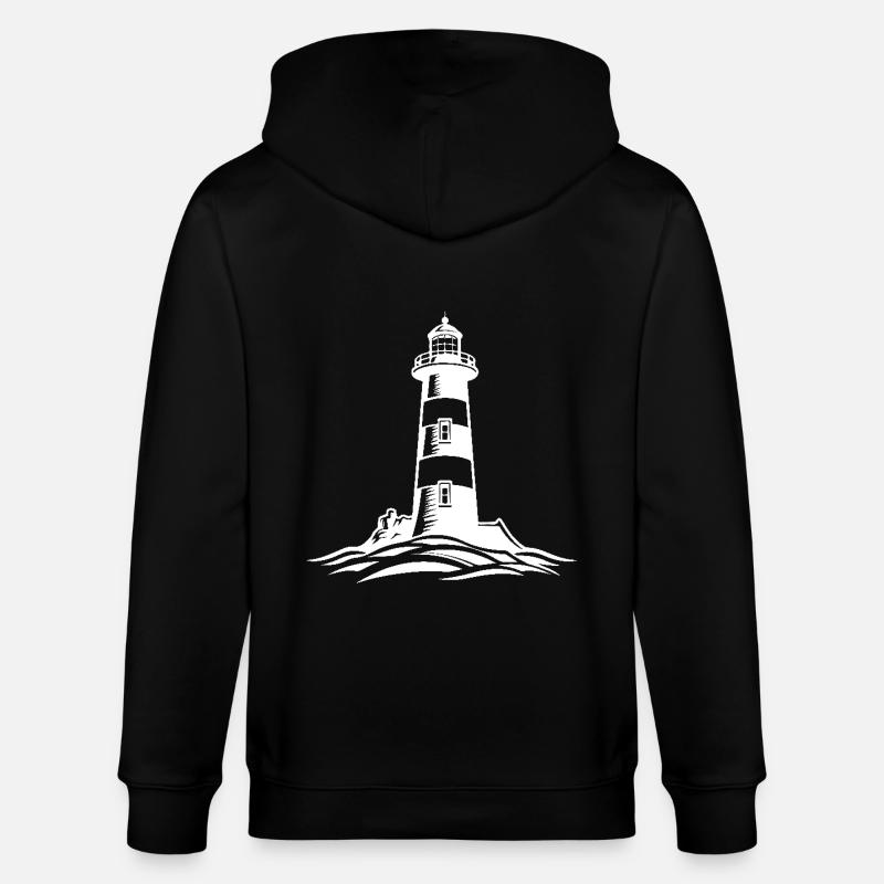 Leuchtturm Symbol - Stanley/Stella Unisex Bio-Kapuzenjacke CULTIVATOR  - Schwarz