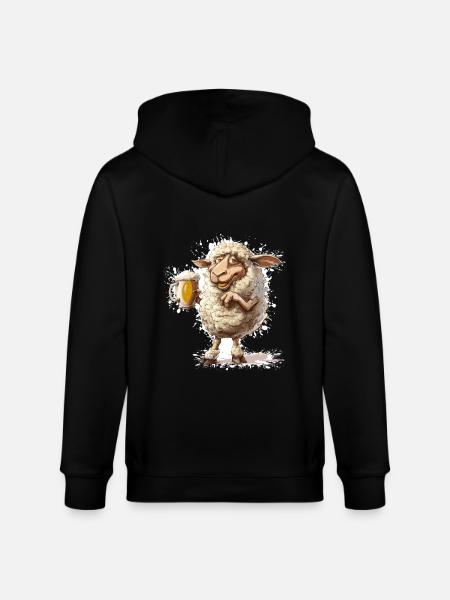 Schaf Bier Lustig - Stanley/Stella Unisex Bio-Kapuzenjacke CULTIVATOR - Schwarz