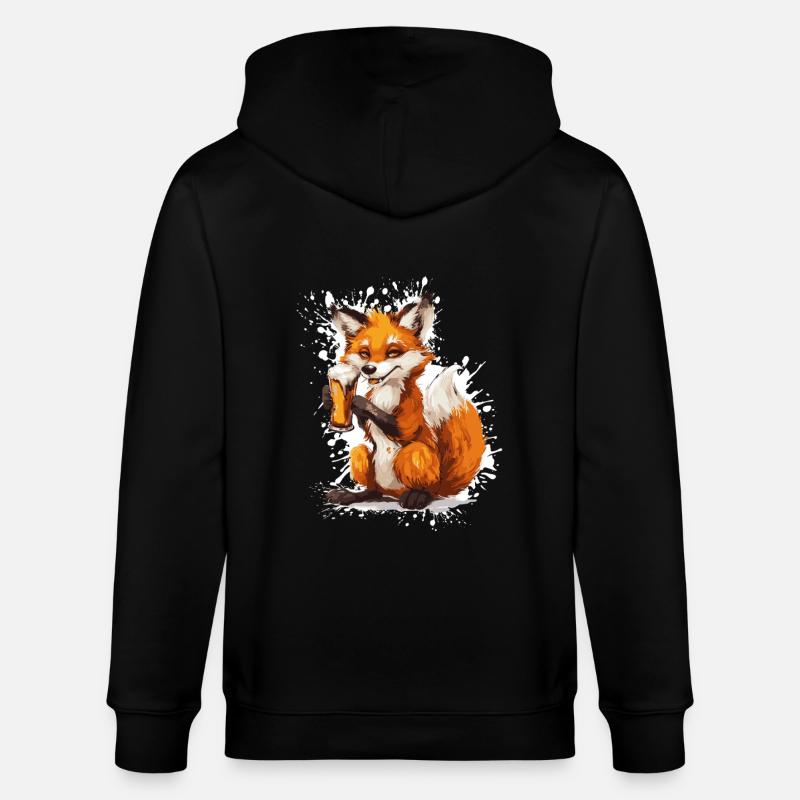 Fuchs Bier Lustig - Stanley/Stella Unisex Bio-Kapuzenjacke CULTIVATOR  - Schwarz