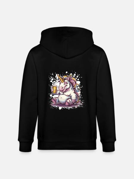 Einhorn Bier Lustig - Stanley/Stella Unisex Bio-Kapuzenjacke CULTIVATOR  - Schwarz