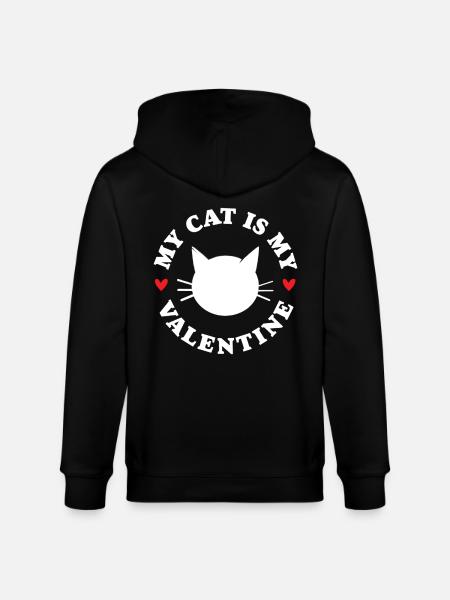 Mon chat est mon Valentin - Veste à capuche bio CULTIVATOR Stanley/Stella Unisexe - noir