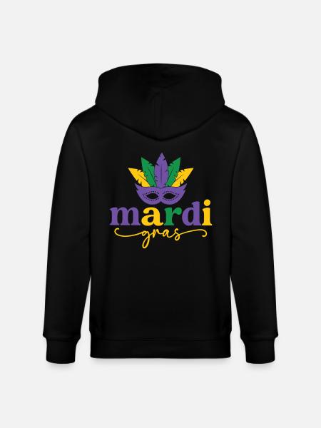 Mardi Gras Mask - Stanley/Stella CULTIVATOR  Unisex Organic Hooded Jacket - black