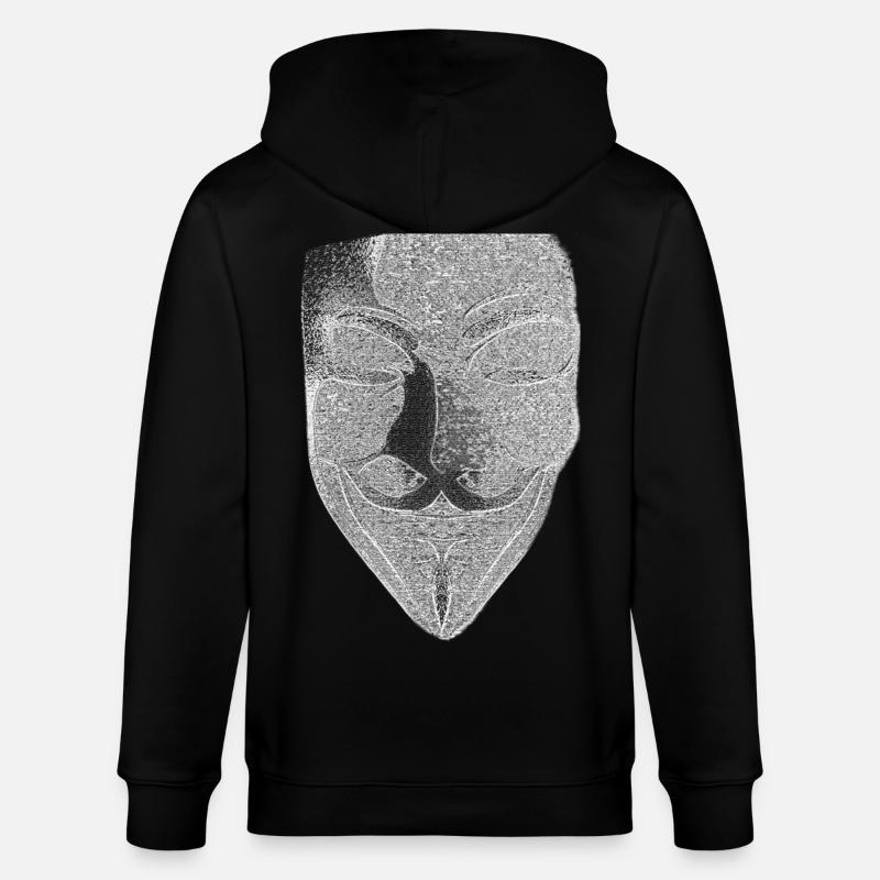 Anonymous v like vendetta mask - Stanley/Stella CULTIVATOR Unisex Organic Hooded Jacket - black