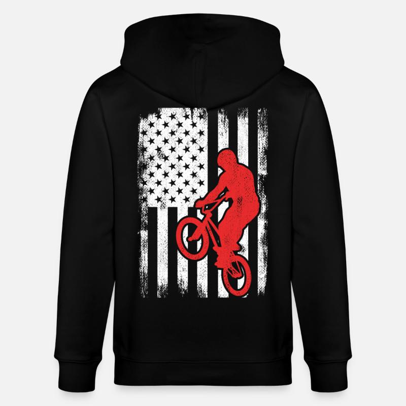 Drapeau BMX USA - Veste à capuche bio CULTIVATOR Stanley/Stella Unisexe - noir