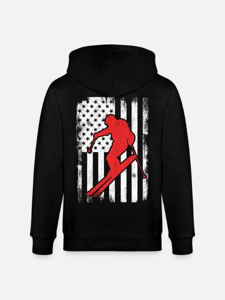 July 4 Ski USA - Stanley/Stella CULTIVATOR Unisex Organic Hooded Jacket - black