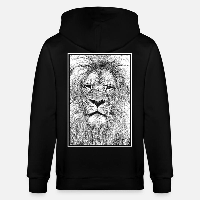 Prächtiger Löwe - Stanley/Stella Unisex Bio-Kapuzenjacke CULTIVATOR  - Schwarz