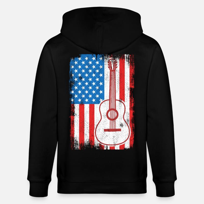Guitariste de U.S. Flag - Veste à capuche bio CULTIVATOR Stanley/Stella Unisexe - noir