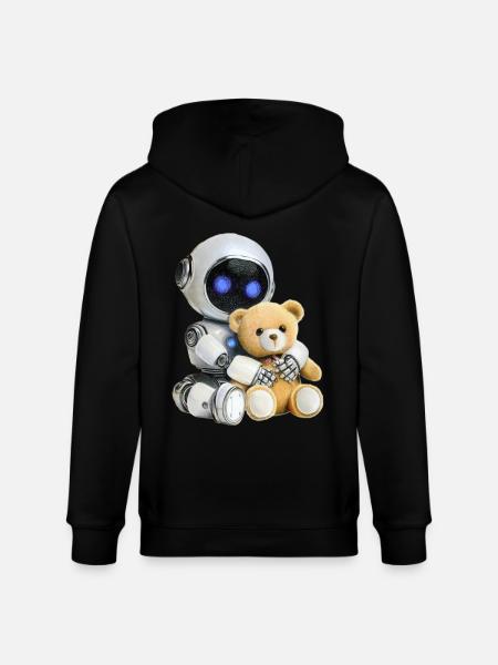 Robot Teddy - Stanley/Stella CULTIVATOR Unisex Organic Hooded Jacket - black