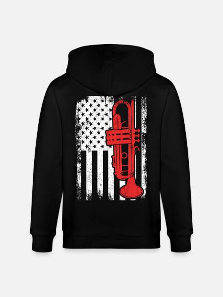 Drapeau Trumpet USA - Veste à capuche bio CULTIVATOR Stanley/Stella Unisexe - noir