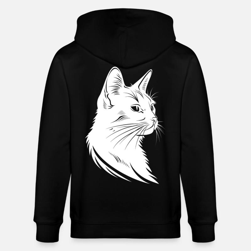 Croquis de chat - Veste à capuche bio CULTIVATOR Stanley/Stella Unisexe - noir