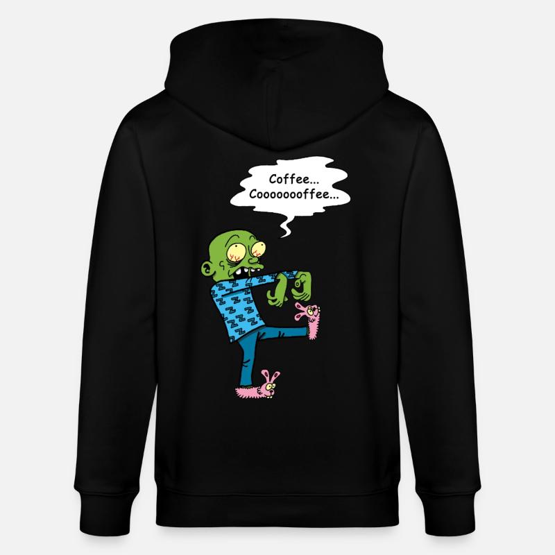 Brauchen Sie einen Kaffee - Stanley/Stella Unisex Bio-Kapuzenjacke CULTIVATOR  - Schwarz