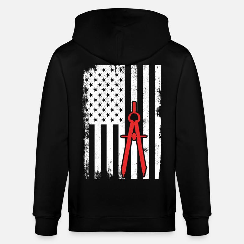 Architecture USA Drapeau - Veste à capuche bio CULTIVATOR Stanley/Stella Unisexe - noir