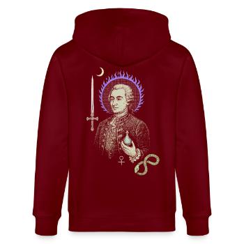 Saint-Germain - Stanley/Stella CULTIVATOR  Unisex Organic Hooded Jacket - burgundy - Back - Anna (173cm)