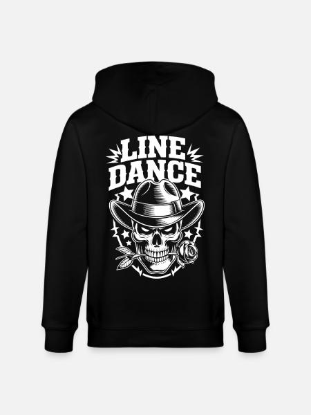 Line Dance Skull Cowboy - Stanley/Stella CULTIVATOR Unisex Organic Hooded Jacket - black