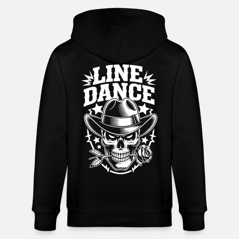 Line Dance Schädel Cowboy - Stanley/Stella Unisex Bio-Kapuzenjacke CULTIVATOR - Schwarz