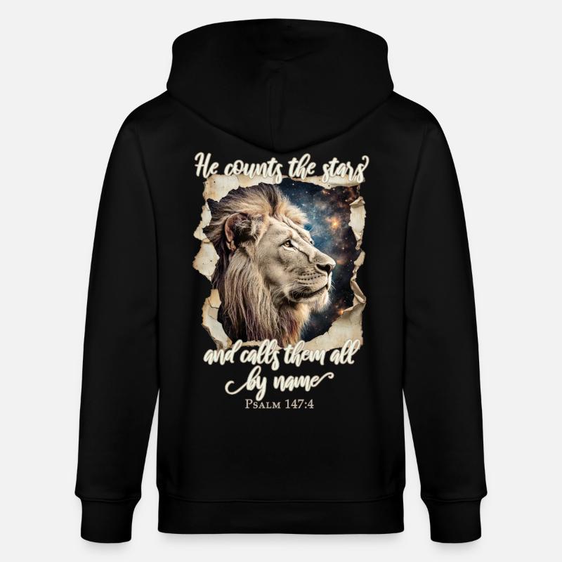 Löwe Bibelvers Christlich - Stanley/Stella Unisex Bio-Kapuzenjacke CULTIVATOR  - Schwarz