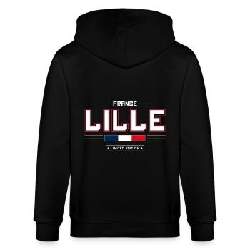 Lille - Stanley/Stella Unisex Bio-Kapuzenjacke CULTIVATOR  - Schwarz - Hinten - Anna (173cm)