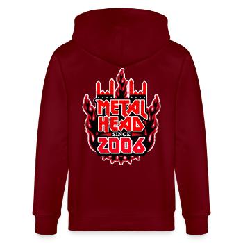 METALHEAD since 2006 - Stanley/Stella CULTIVATOR  Unisex Organic Hooded Jacket - burgundy - Back - Anna (173cm)
