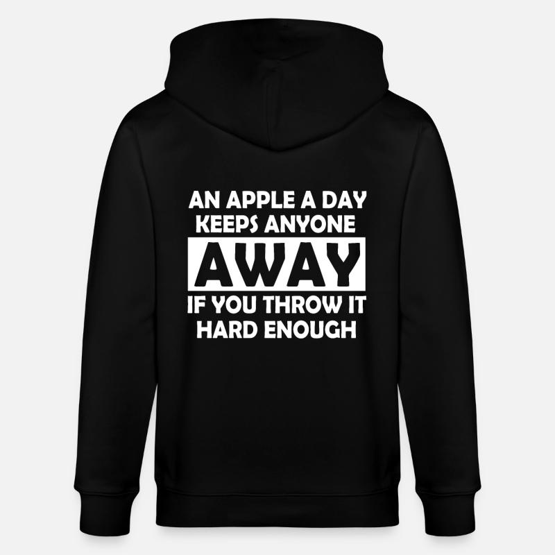 Lustige Sprüche Apfel Sarkasmus Geschenk - Stanley/Stella Unisex Bio-Kapuzenjacke CULTIVATOR  - Schwarz