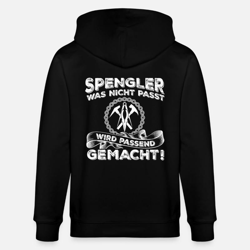 Spengler Handwerker Klempner Geschenk - Stanley/Stella Unisex Bio-Kapuzenjacke CULTIVATOR  - Schwarz