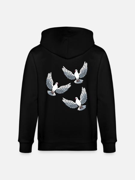 Pigeons Oiseaux - Veste à capuche bio CULTIVATOR Stanley/Stella Unisexe - noir