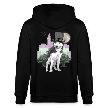 Loup Fantasy Loups Conte de fées Personnage Conte de fées Château - Veste à capuche bio CULTIVATOR Stanley/Stella Unisexe - noir - Dos - Anna (173cm)