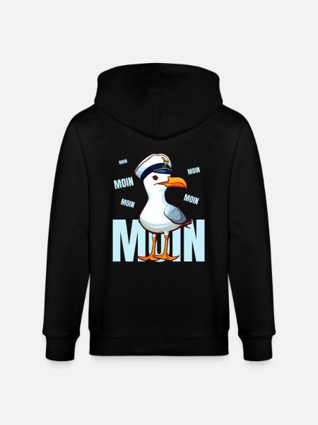 Hamburg Moin Seagull Sailor Sea Funny North Harbor - Stanley/Stella CULTIVATOR  Unisex Organic Hooded Jacket - black