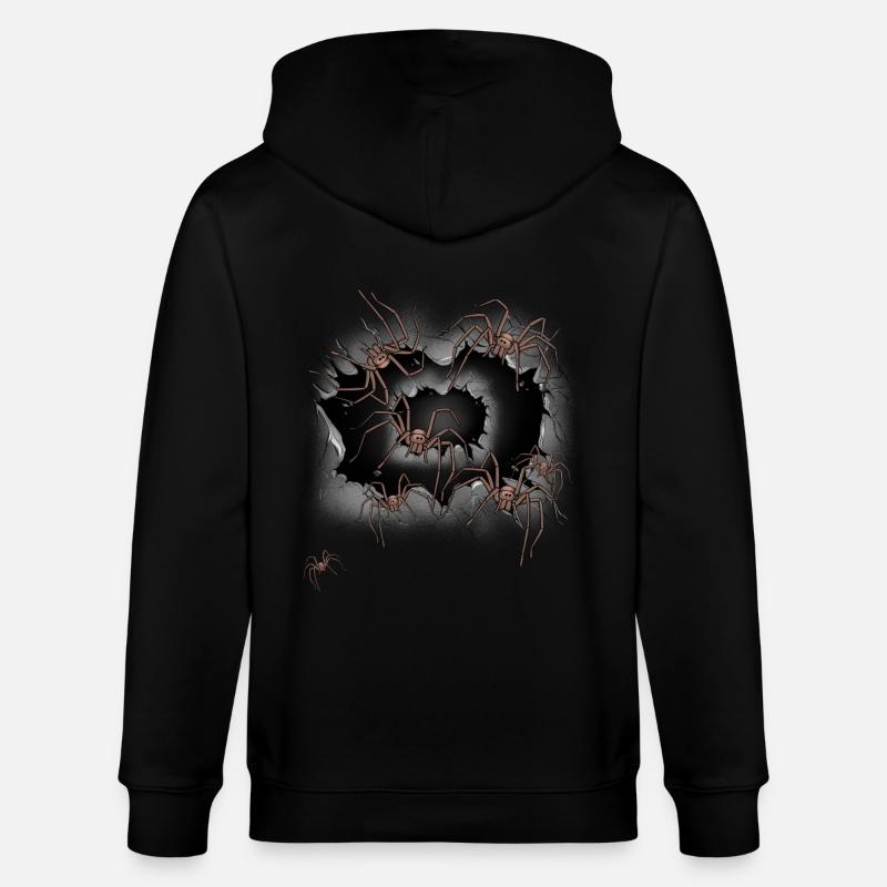 araignées araignées Halloween - Veste à capuche bio CULTIVATOR Stanley/Stella Unisexe - noir