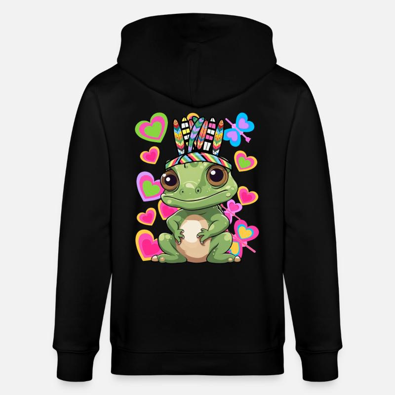 Hippie Hippies Frog Frogs Toad - Stanley/Stella CULTIVATOR Unisex Organic Hooded Jacket - black