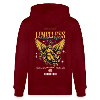 Los Angeles, Zénith illimité des anges, Paradis - Veste à capuche bio CULTIVATOR Stanley/Stella Unisexe - bordeaux - Dos - Anna (173cm)
