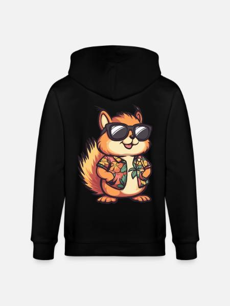 Squirrel Comic Funny Summer - Stanley/Stella CULTIVATOR  Unisex Organic Hooded Jacket - black