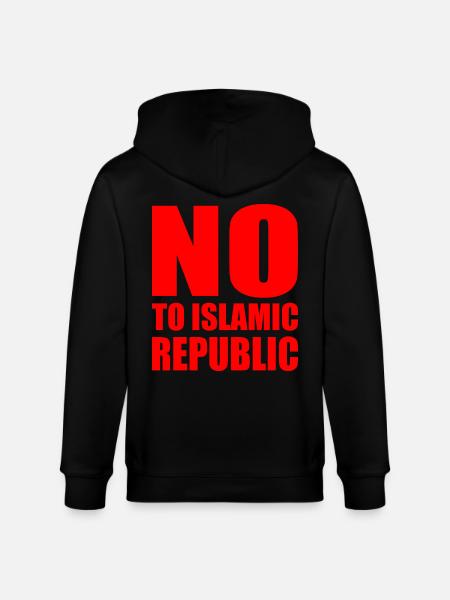 no to islamic republic - Stanley/Stella Uniseks bio-ziphoodie CULTIVATOR  - zwart