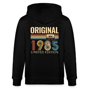 40th Birthday Original 1985 40 Years Old Gift - Stanley/Stella CULTIVATOR  Unisex Organic Hooded Jacket - black - Back - Anna (173cm)