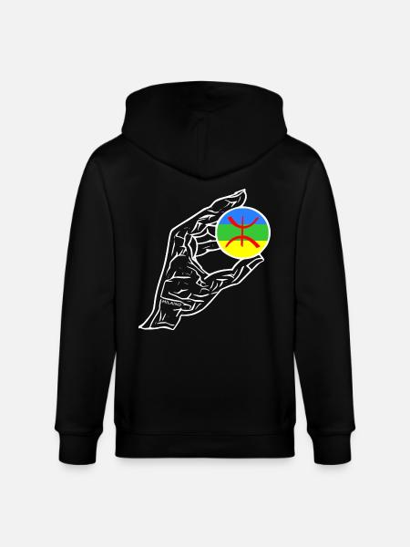 Amazigh hand flag - Stanley/Stella CULTIVATOR  Unisex Organic Hooded Jacket - black