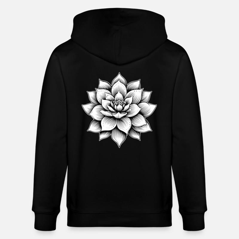 Fleur de lotus - Veste à capuche bio CULTIVATOR Stanley/Stella Unisexe - noir