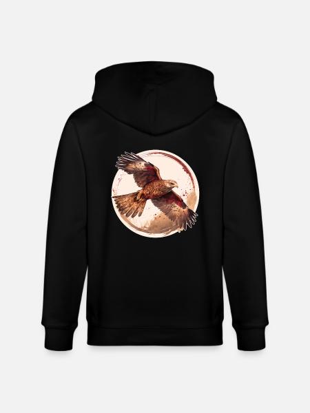 Rotmilan Greifvogel - Stanley/Stella Unisex Bio-Kapuzenjacke CULTIVATOR - Schwarz
