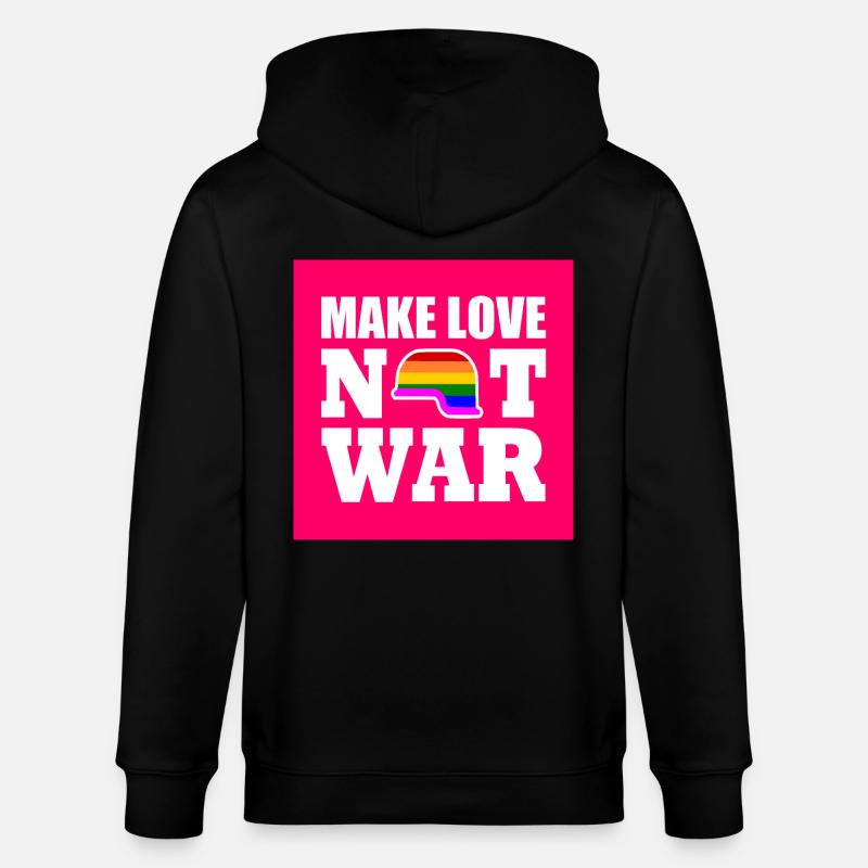 Make love not war - Stanley/Stella Unisex Bio-Kapuzenjacke CULTIVATOR  - Schwarz